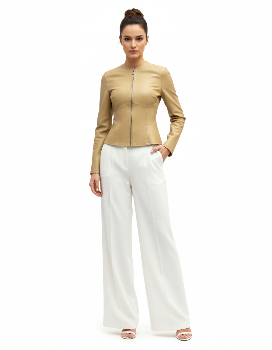 Giacca in pelle Desa 1972 con zip