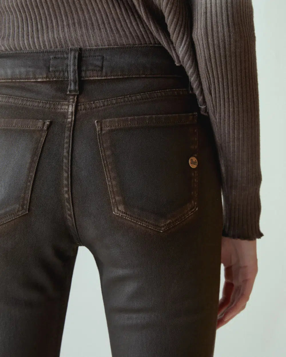 Pantalone Lola bootcut leather effect