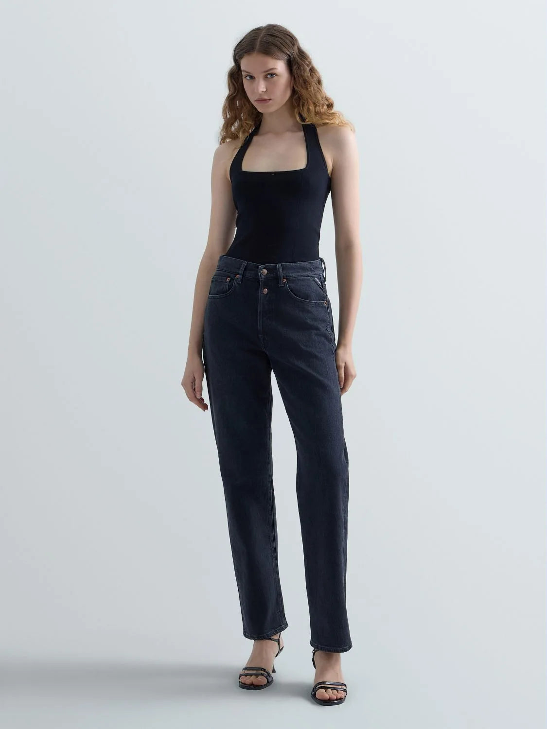 Top scollo americano nero Replay