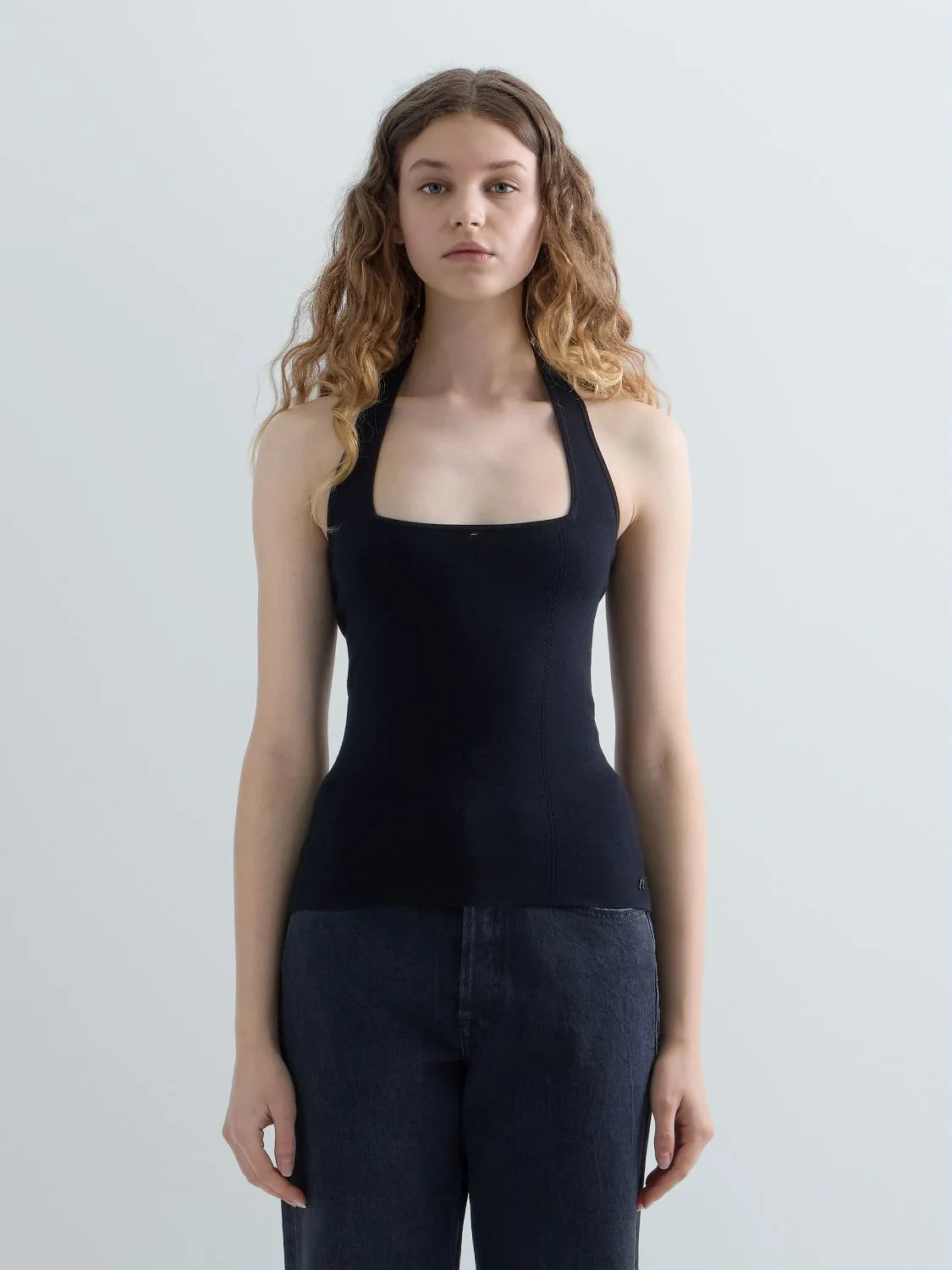 Top scollo americano nero Replay