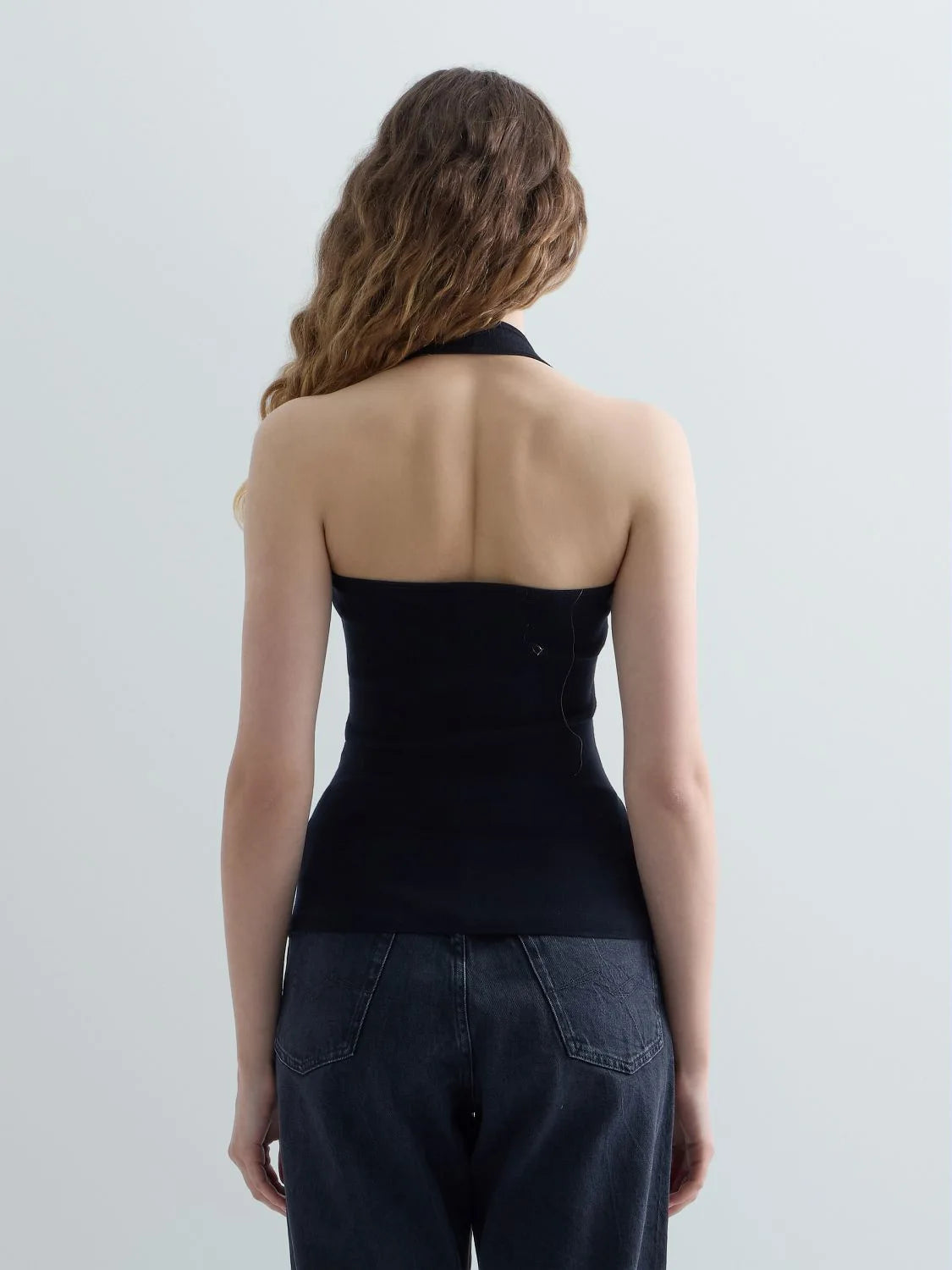 Top scollo americano nero Replay