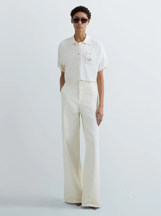 Polo cropped bianca Replay