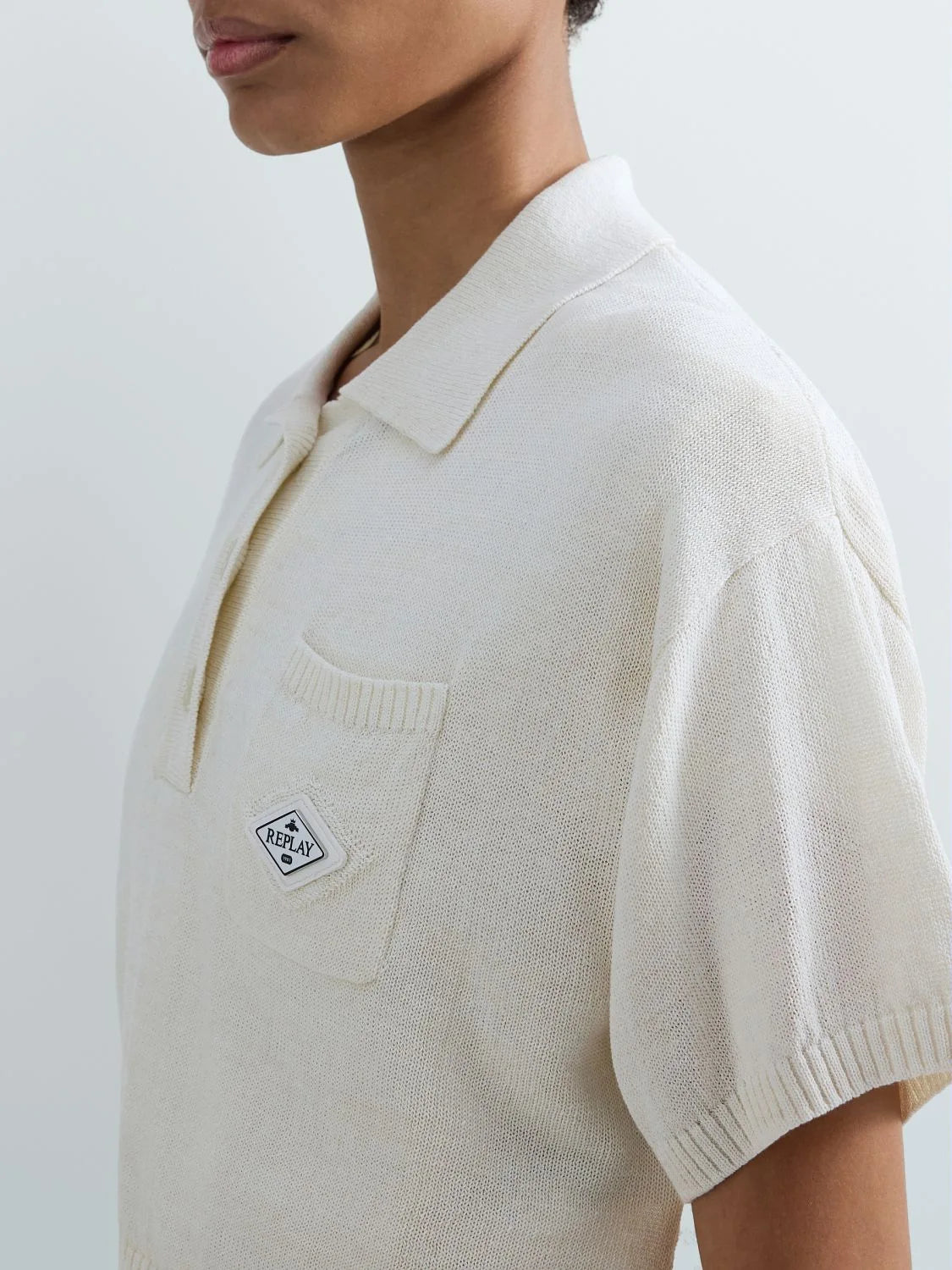Polo cropped bianca Replay