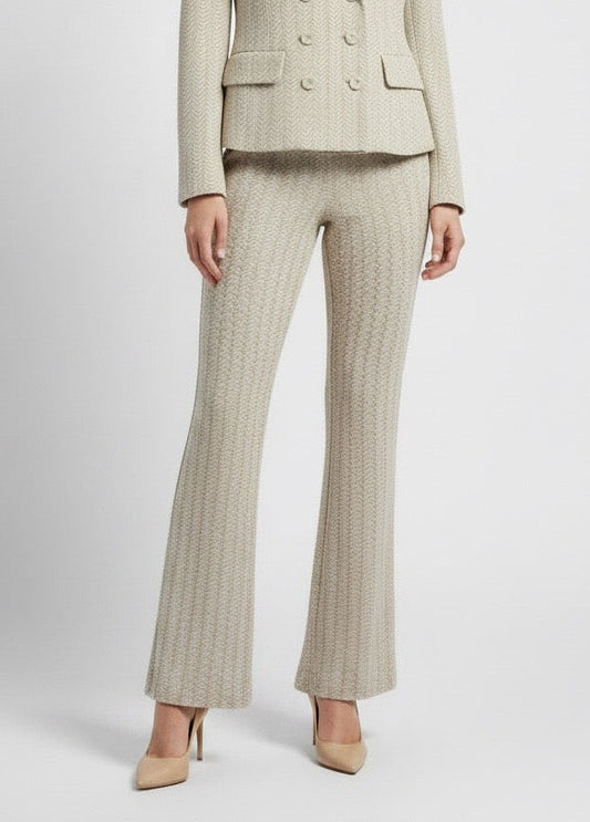 Panta flare beige chevron Pho Firenze