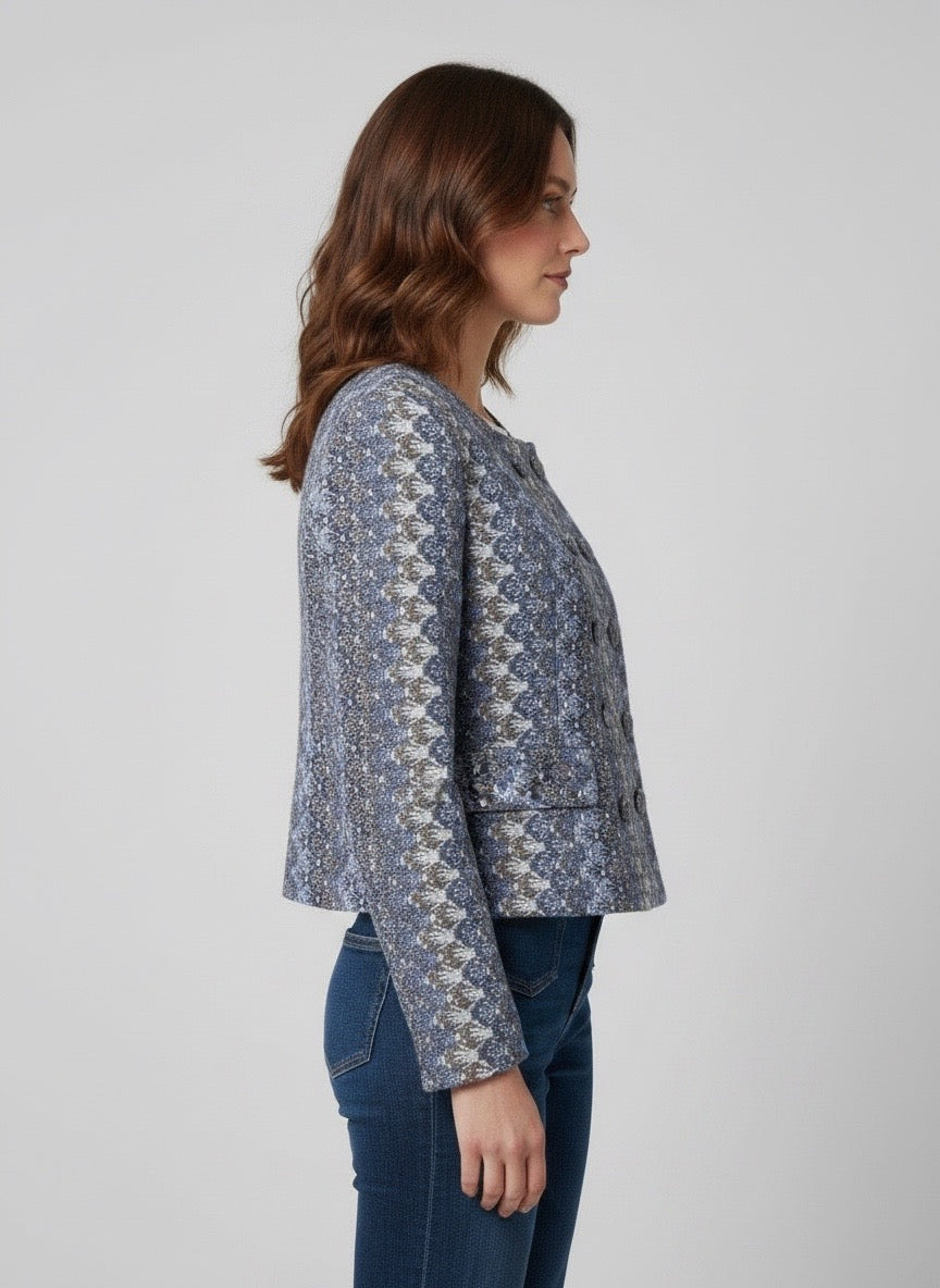 Giacca chanel corta azzurra Pho Firenze
