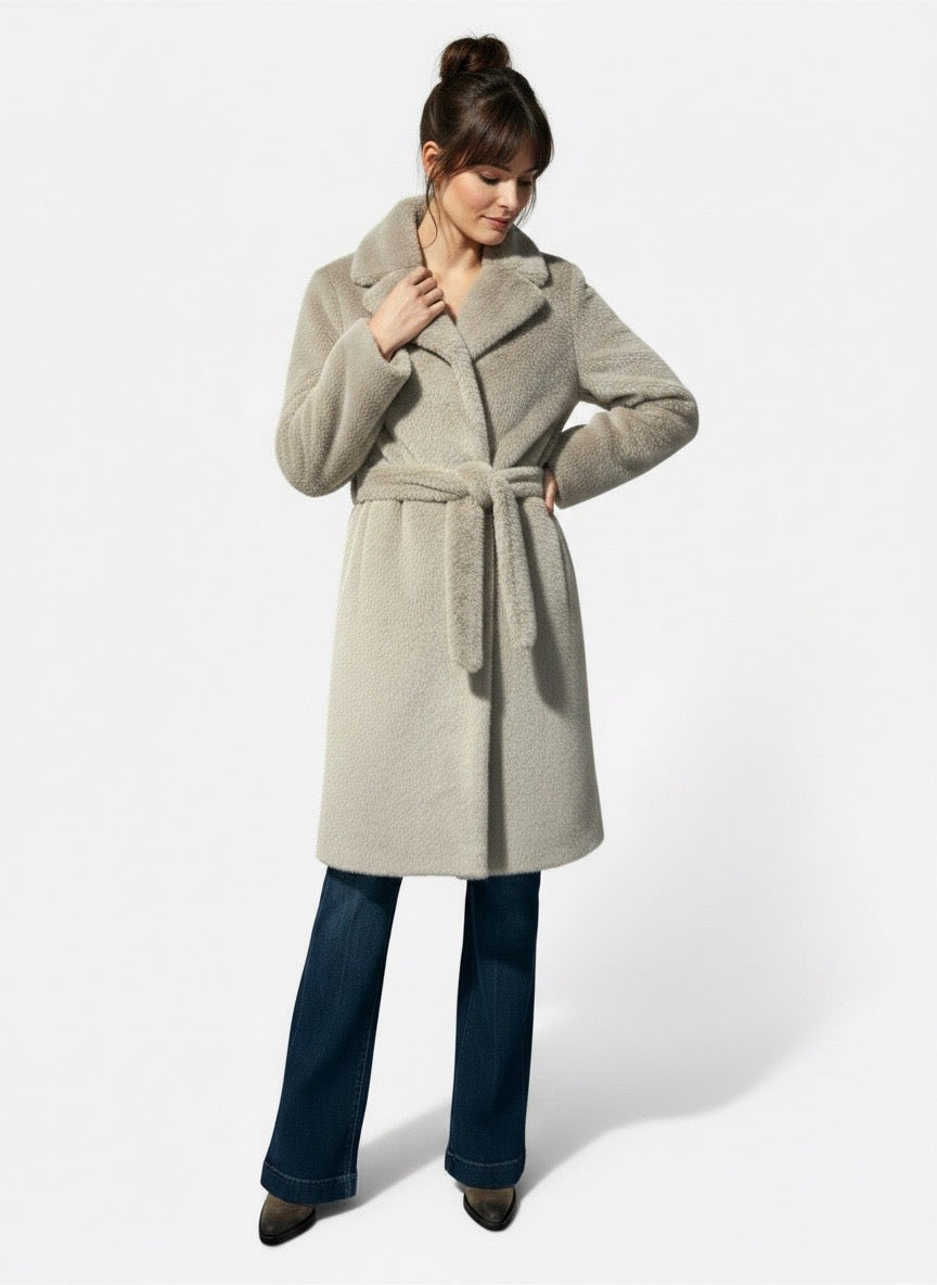 Cappotto eco pelliccia sabbia Duno