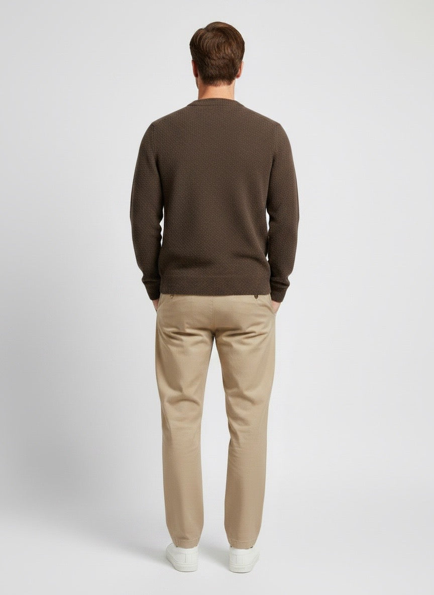 Maglia girocollo moro bouclé lana Ammond