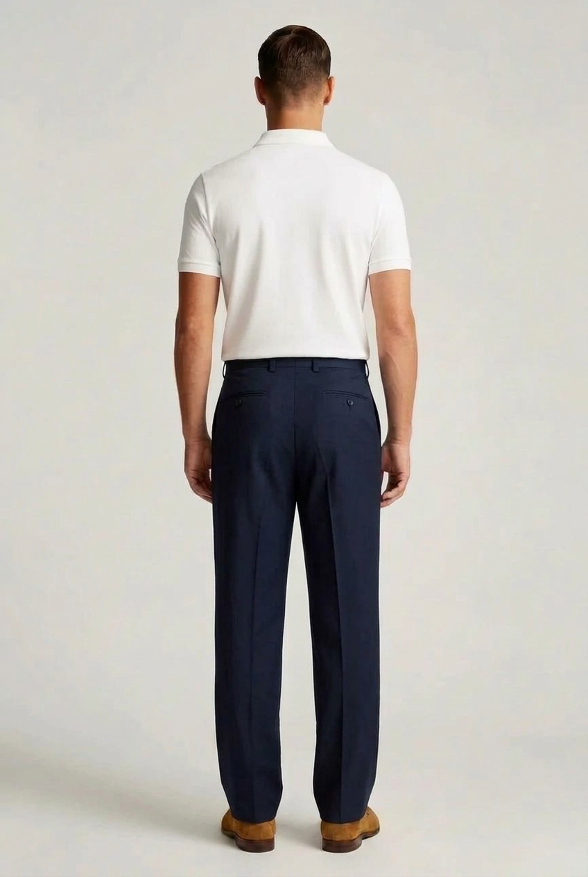 Pantalone lino blu Gino Gori