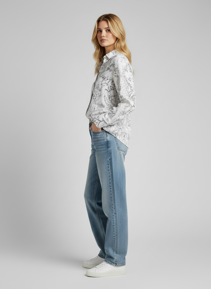 Camicia cotone stampa donna liberty