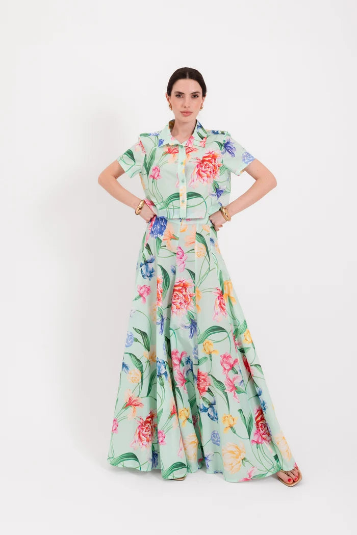 Camicia Eucalipto floreale acqua
