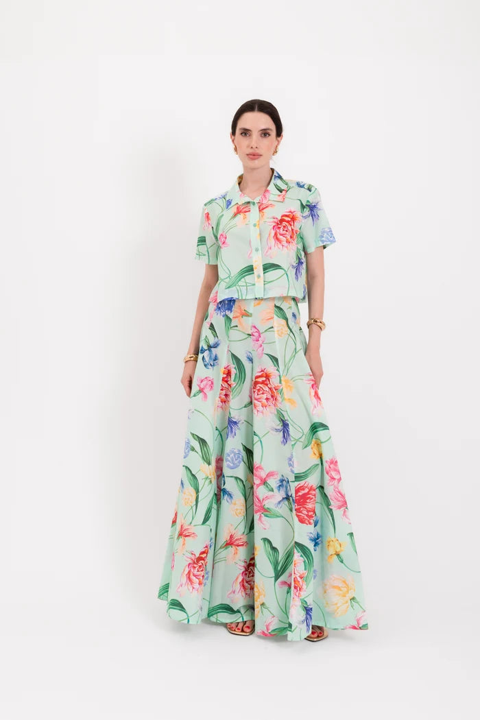 Camicia Eucalipto floreale acqua
