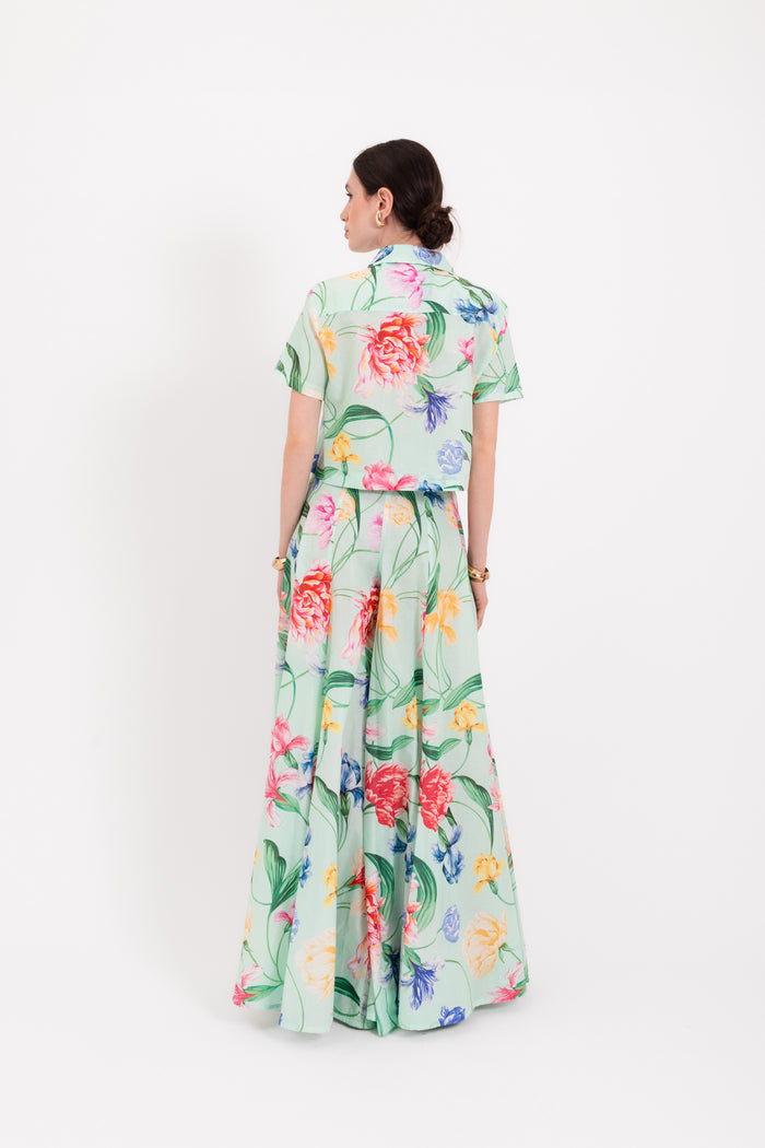 Camicia Eucalipto floreale acqua
