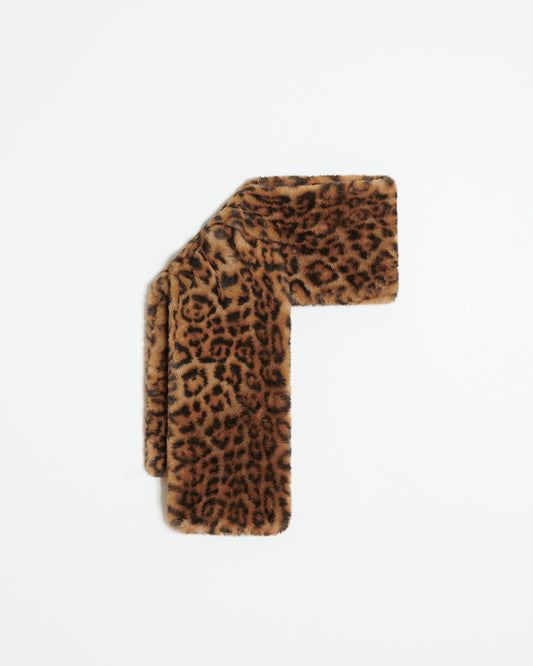Sciarpa leopard cuoio