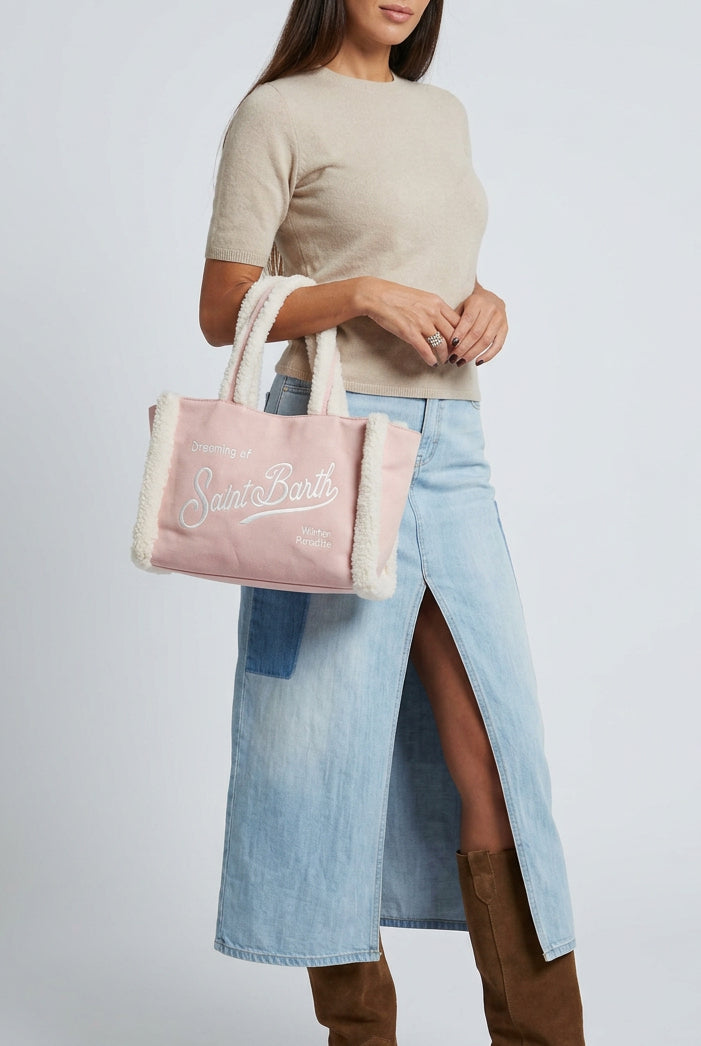 Borsa Colette Shearling pink St. Barth