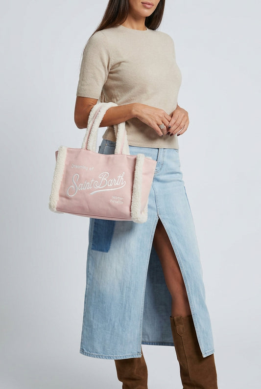 Borsa Colette Shearling pink St. Barth