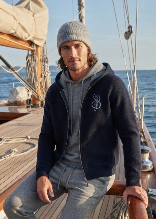 Giacca in maglia blu Saint Barth