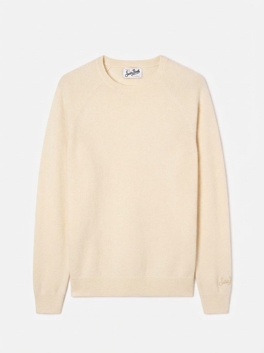 Maglione misto cashmere Saint Barth avorio