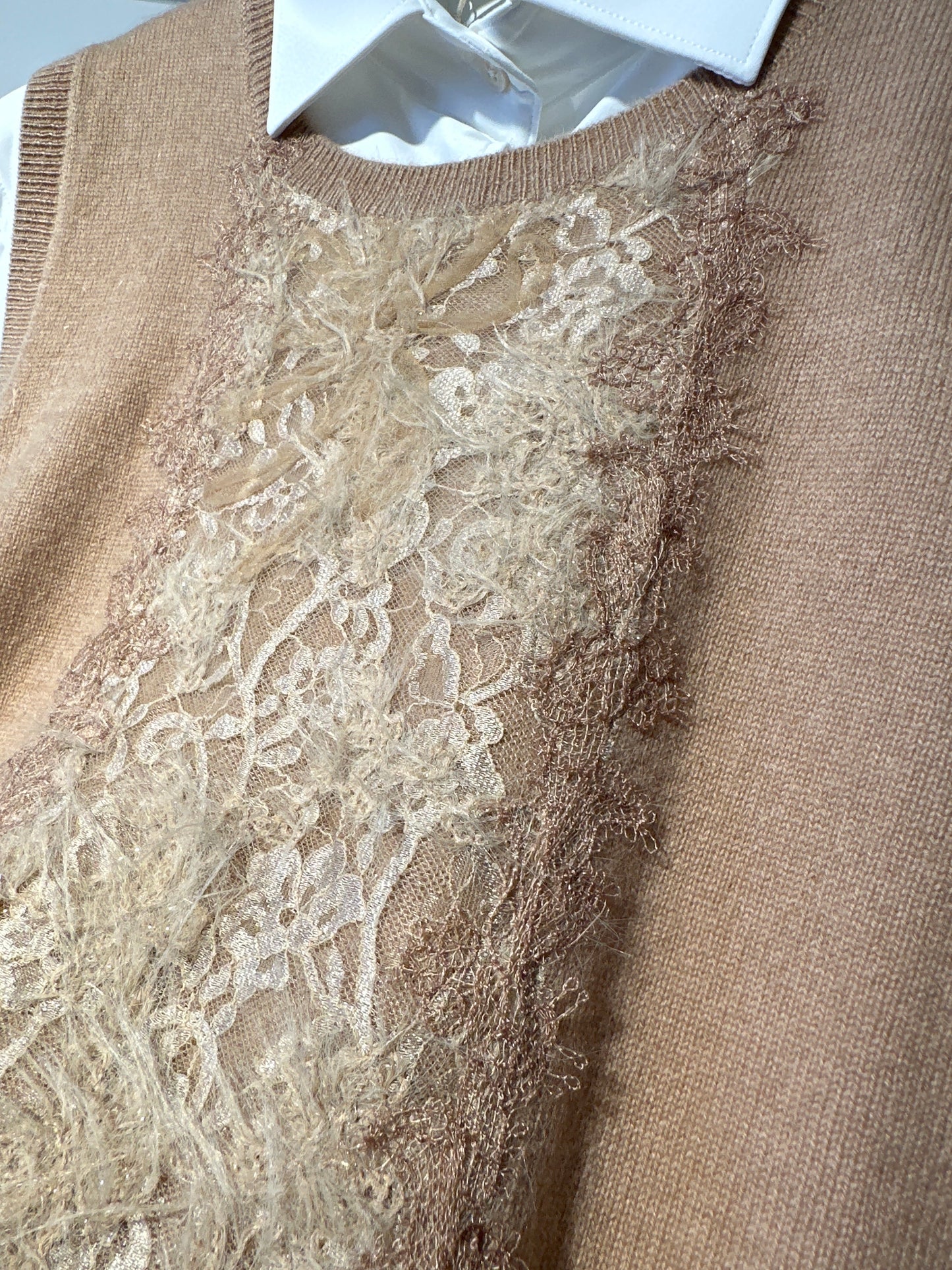 Gilet in maglia e pizzo Ermanno Firenze