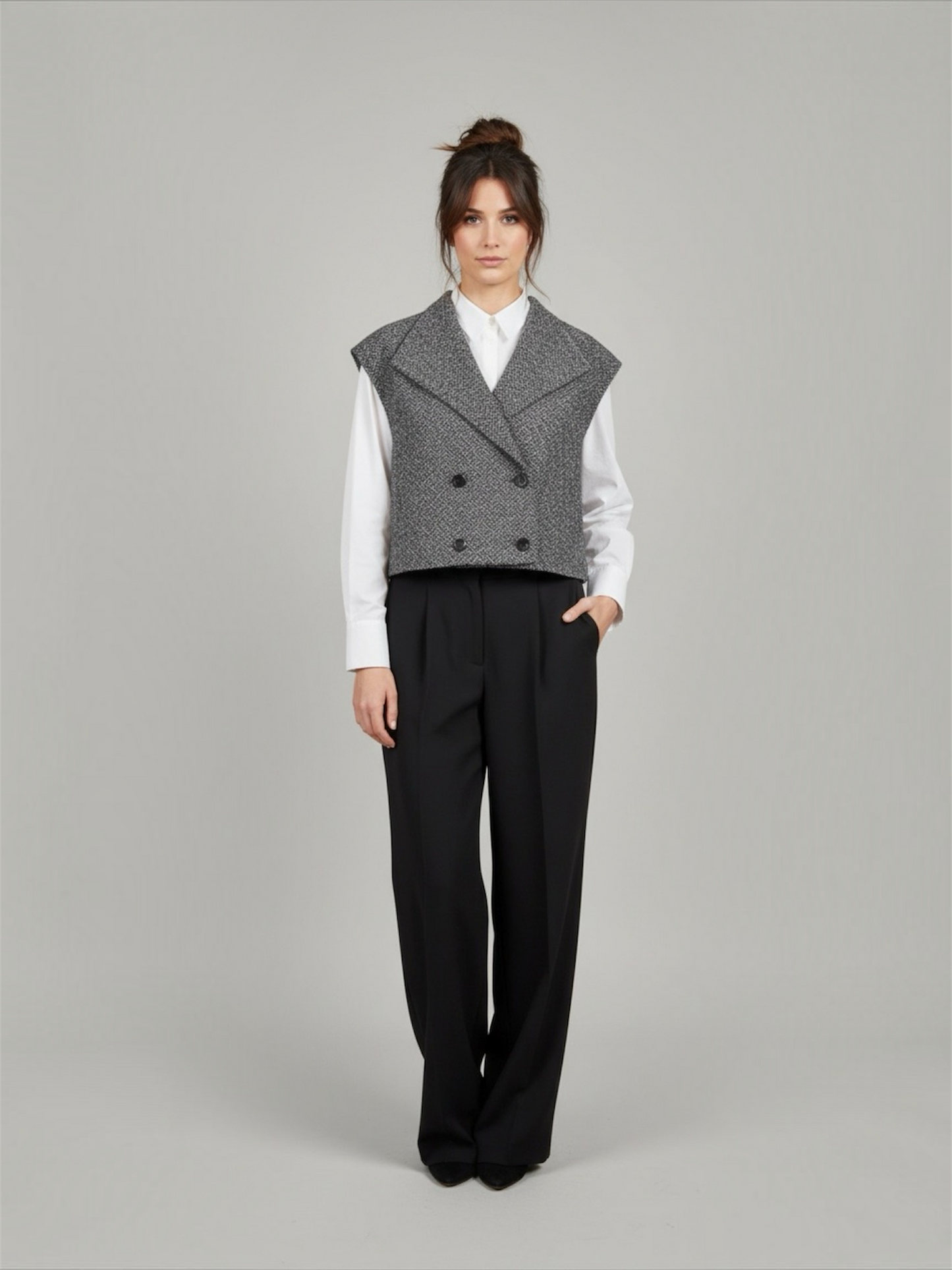 Gilet spinato grigio Windsor