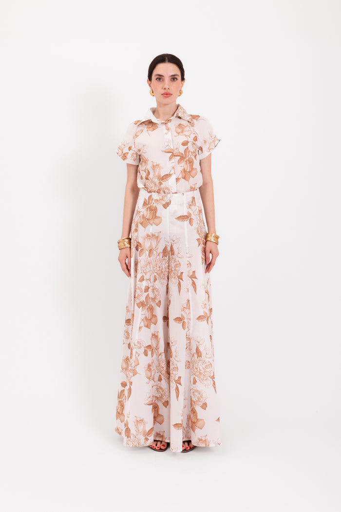 Camicia Furore fiore beige