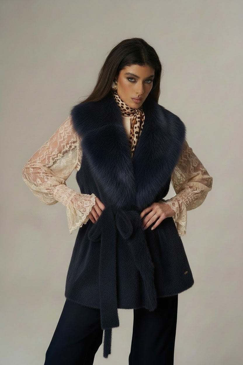 Gilet in maglia e eco pelliccia Pho Firenze