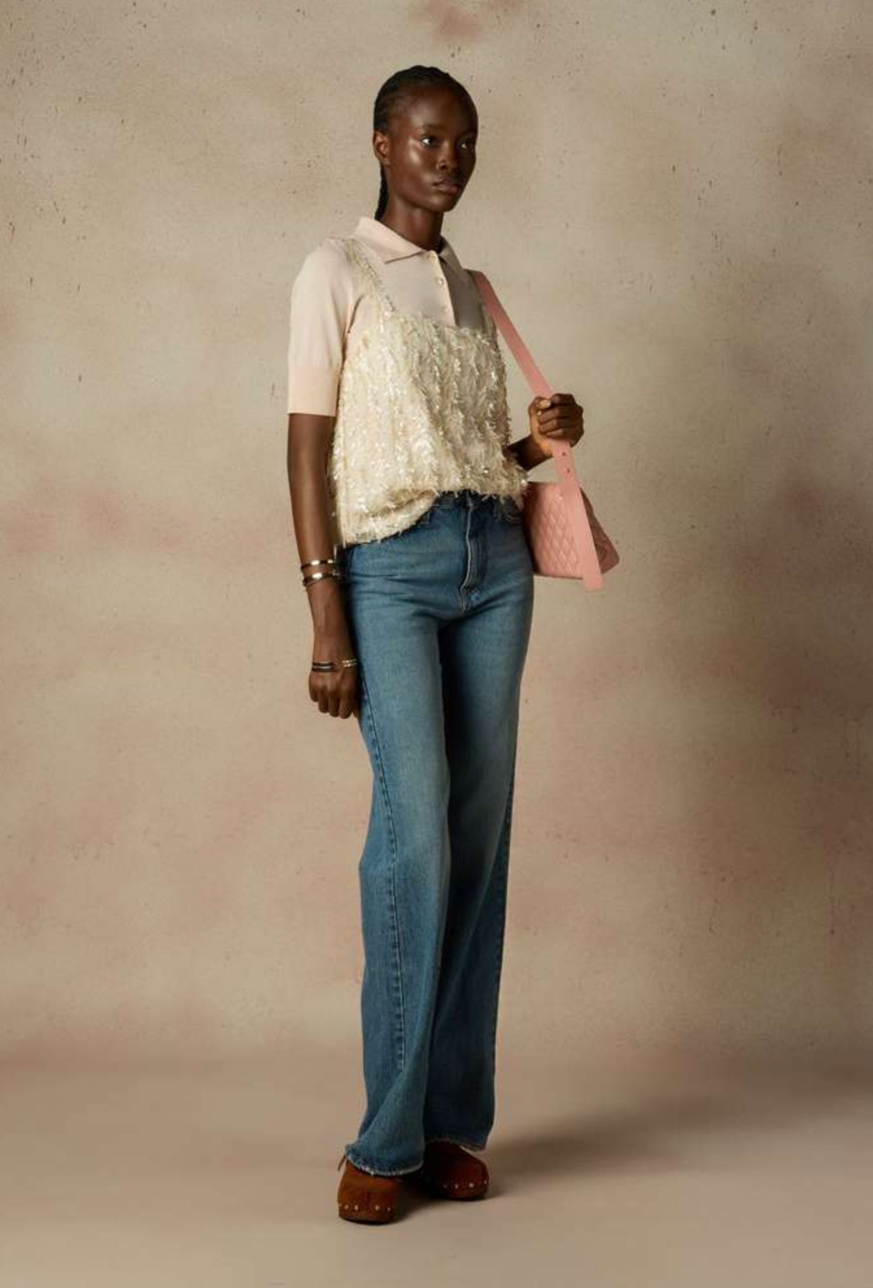 Top paillettes nude Ballantyne