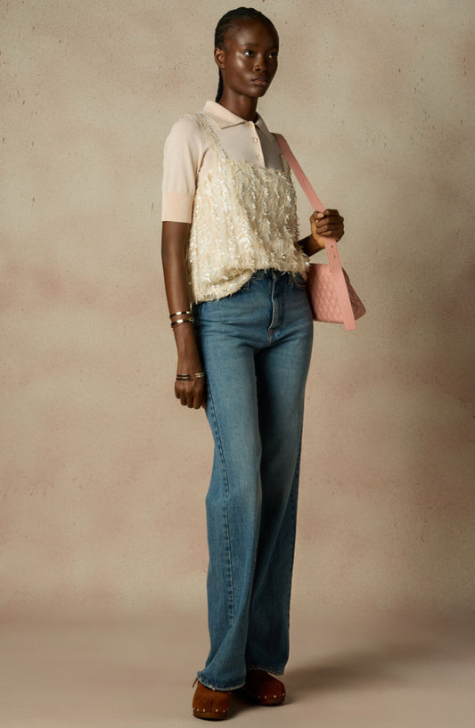 Top paillettes nude Ballantyne