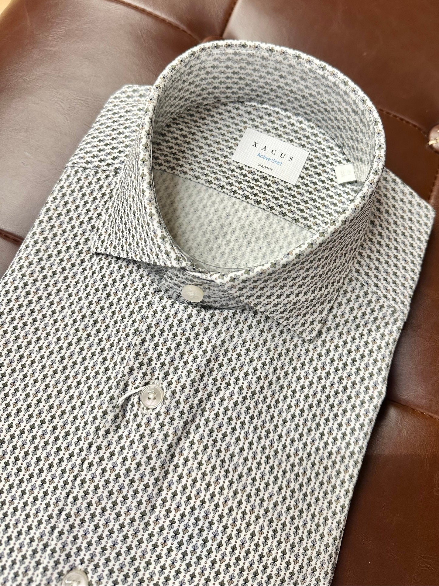 Camicia collo francese micro fiore