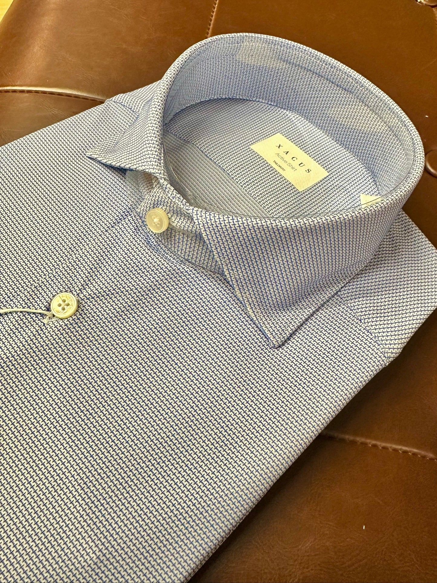 Camicia Xacus collo francese azzurro armaturato