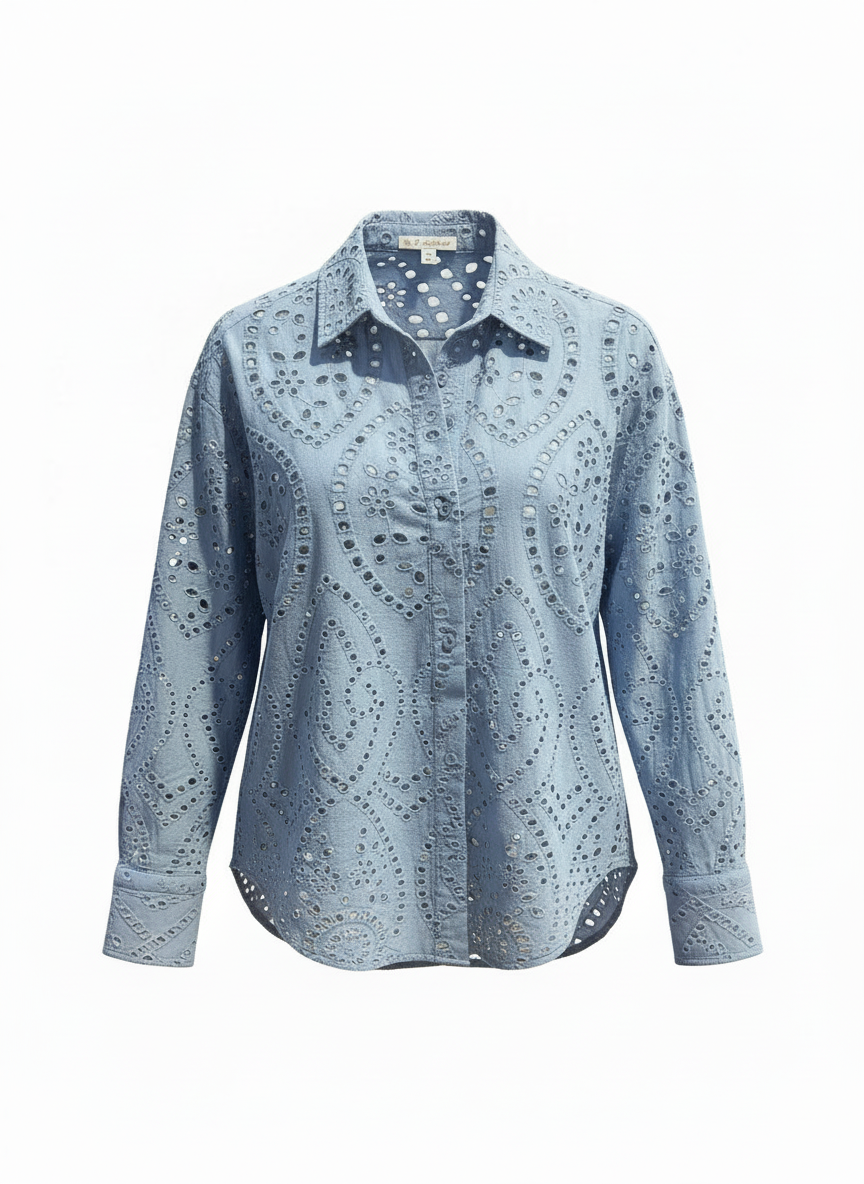 Camicia St Barth sangallo azzurra