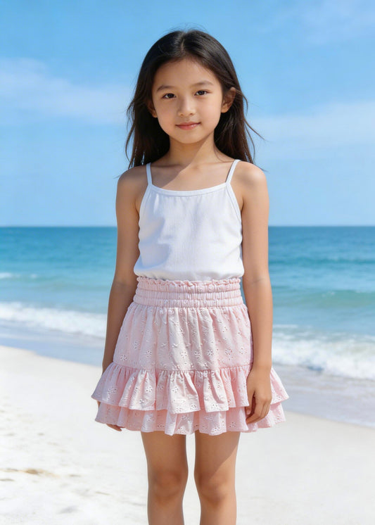 Gonna in sangallo rosa Mc2 Saint Barth