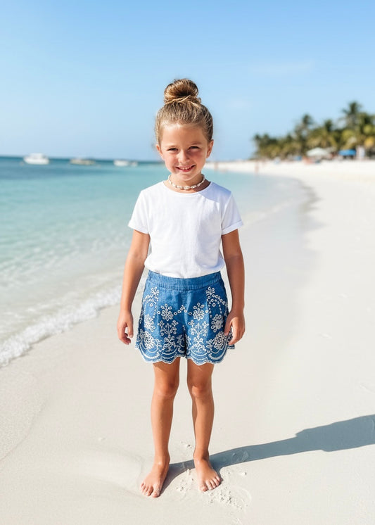 Short denim con ricamo Mc2 Saint Barth