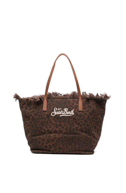 Borsa shopper leopardata Saint Barth