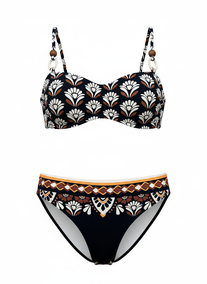 Bikini fascia Raffaela D'Angelo cuoio