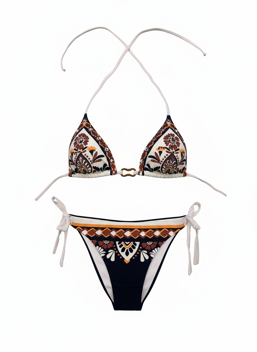 Bikini triangolo Raffaela D'Angelo color cuoio