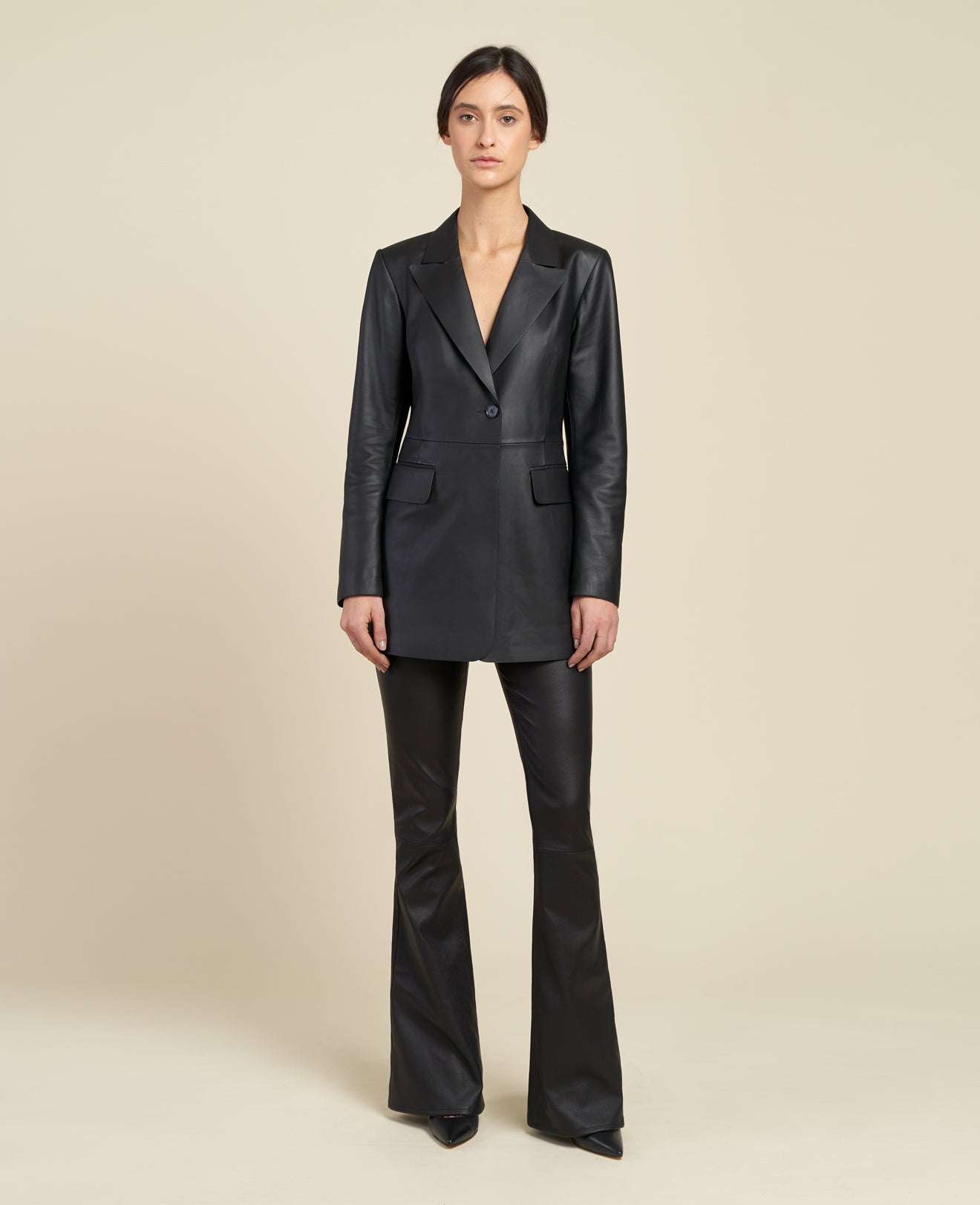 GIACCA BLAZER PELLE MATTE BLACK