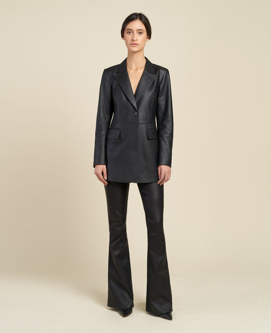 GIACCA BLAZER PELLE MATTE BLACK