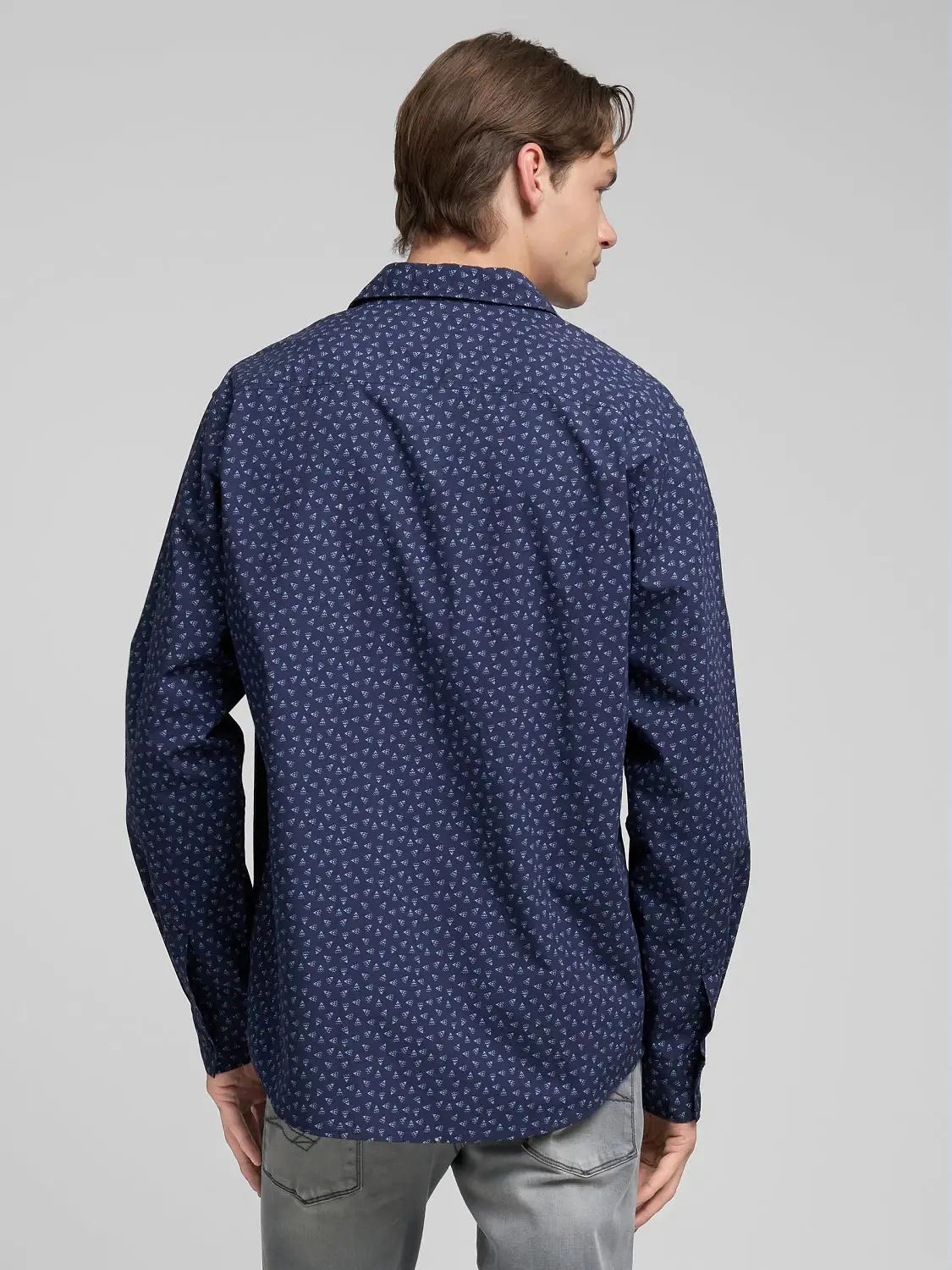 Camicia micro fantasia blu Replay