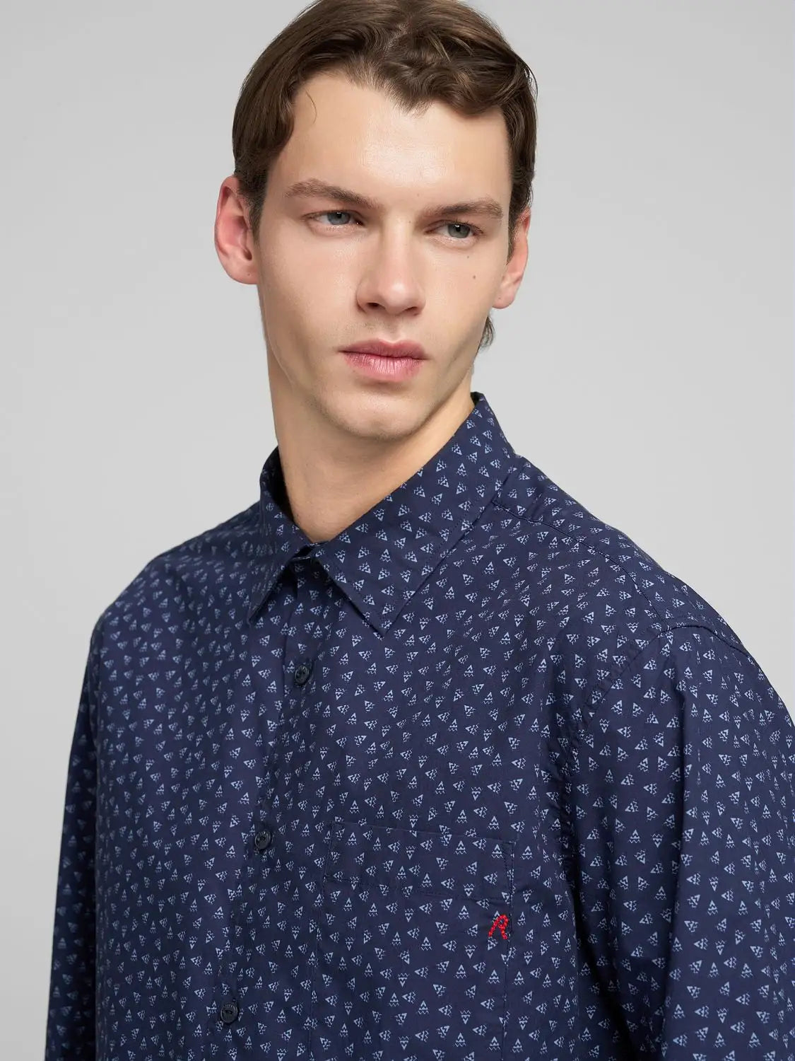 Camicia micro fantasia blu Replay