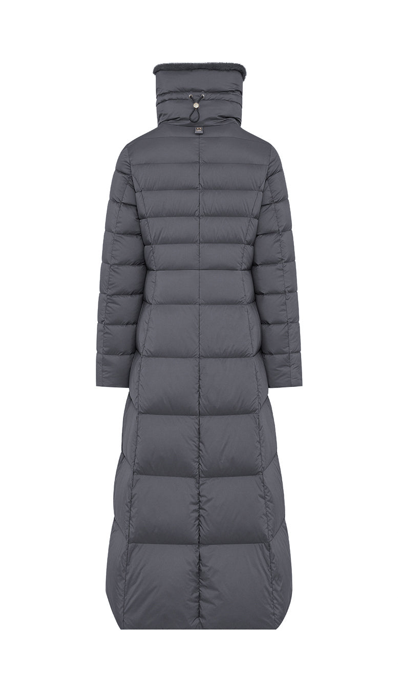 Piumino lungo grigio Duno