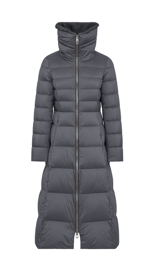 Piumino lungo grigio Duno