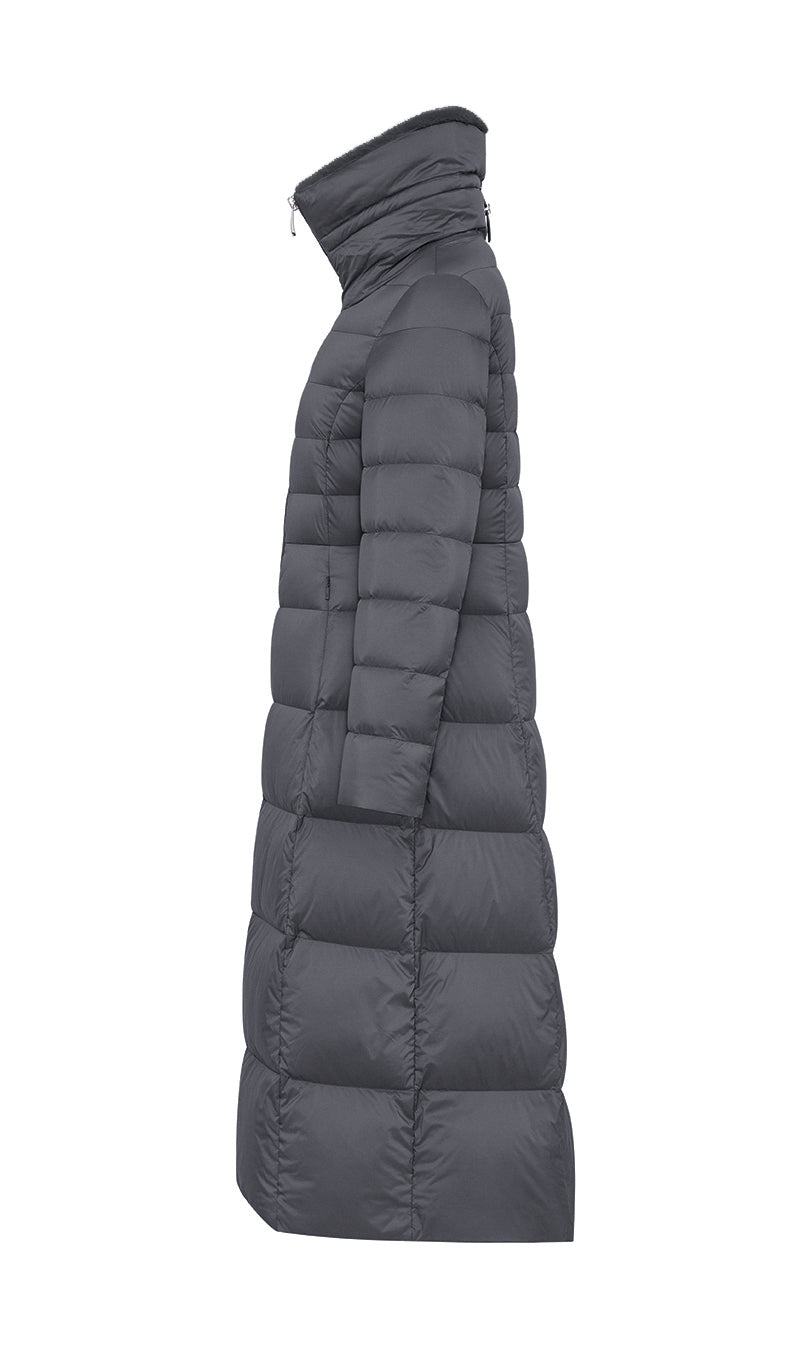 Piumino lungo grigio Duno