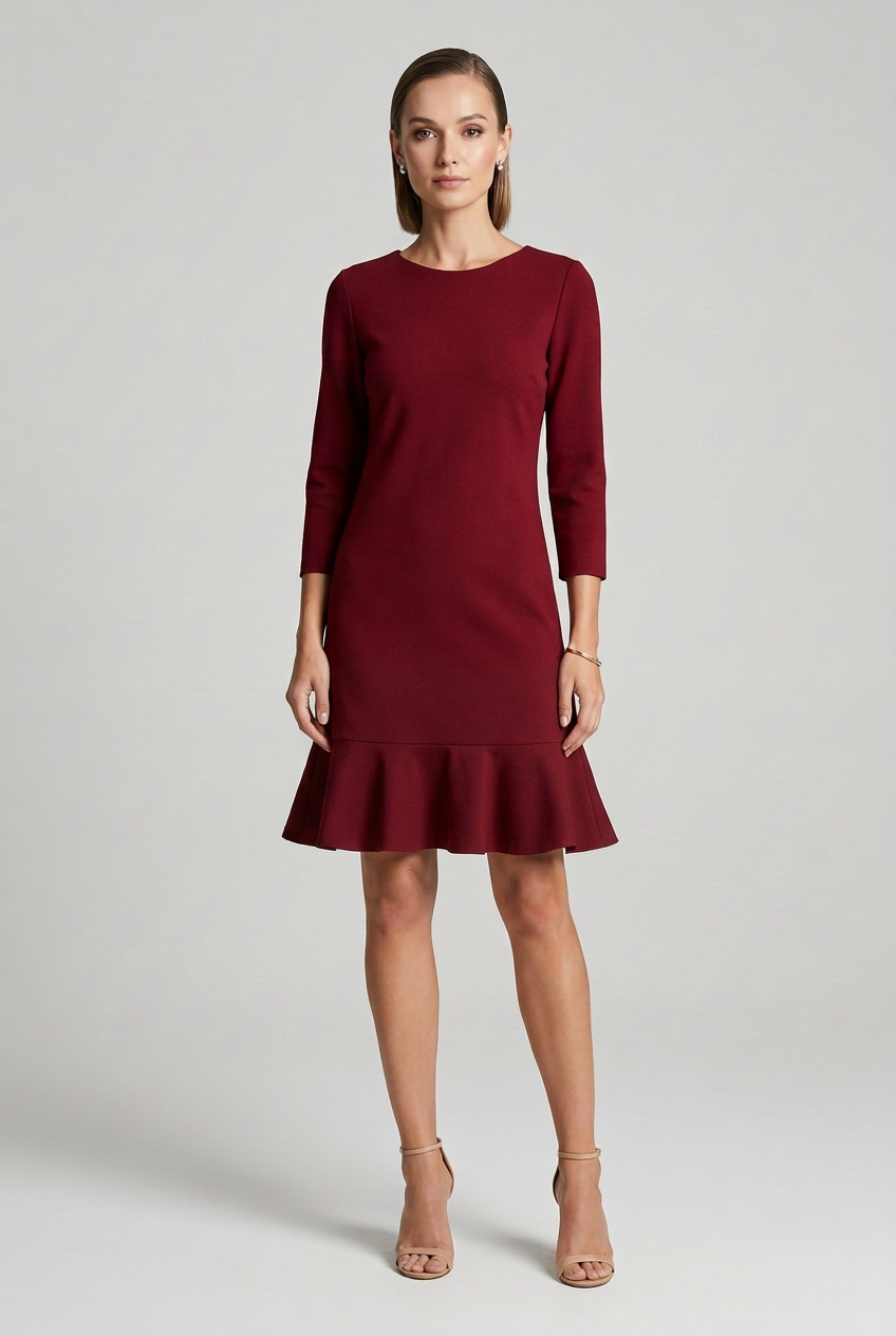 VESTITO BURGUNDY JERSEY