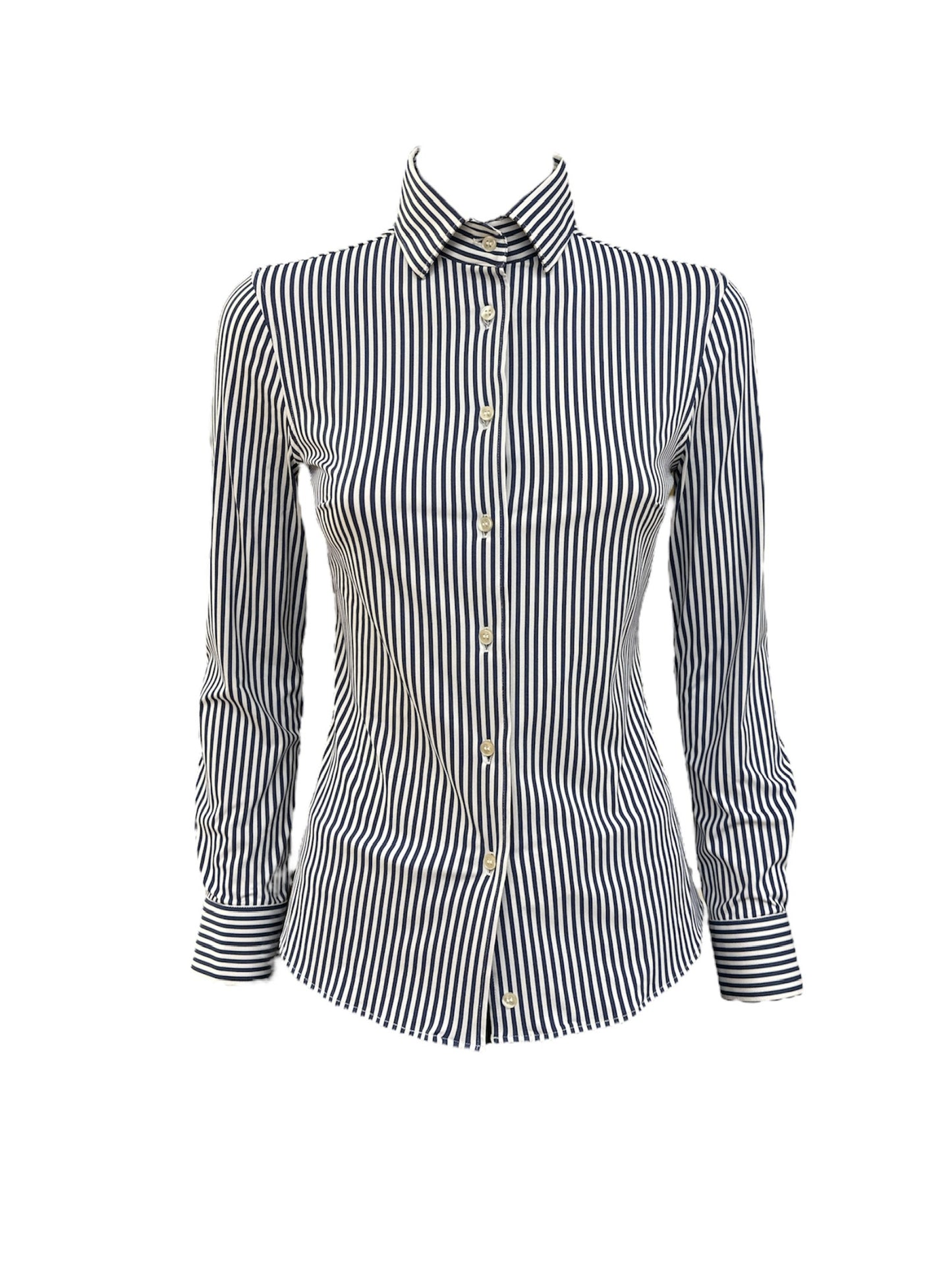 Camicia bastoncino bianco blu