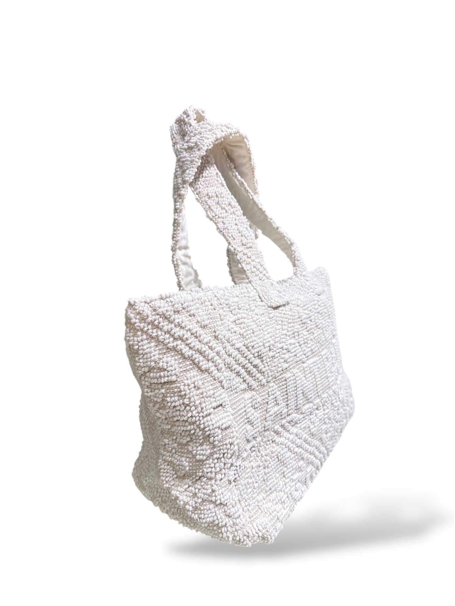 Borsa tuftin ricamata panna MC2 Saint Barth