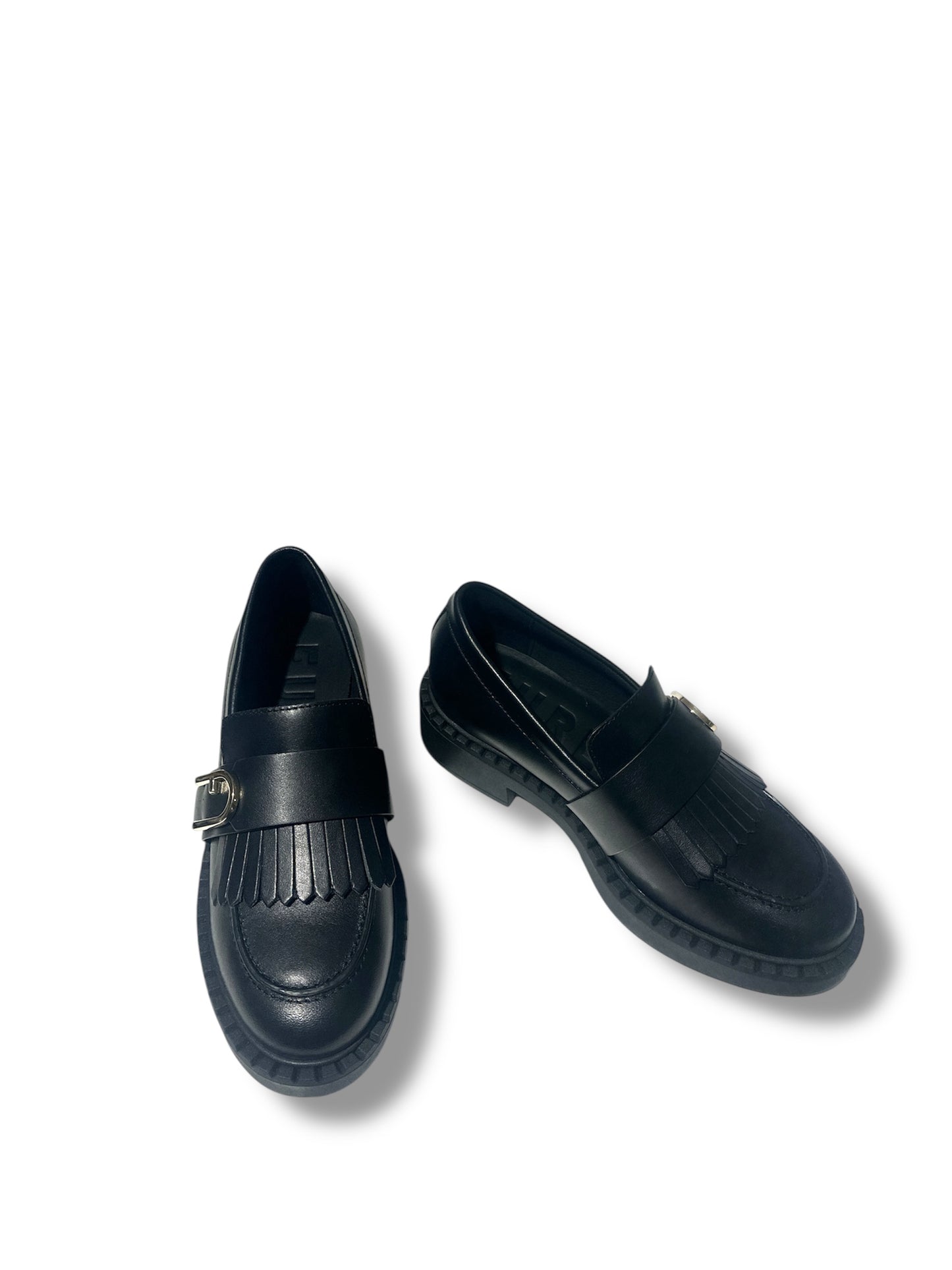 Mocassino college frangia nero FURLA