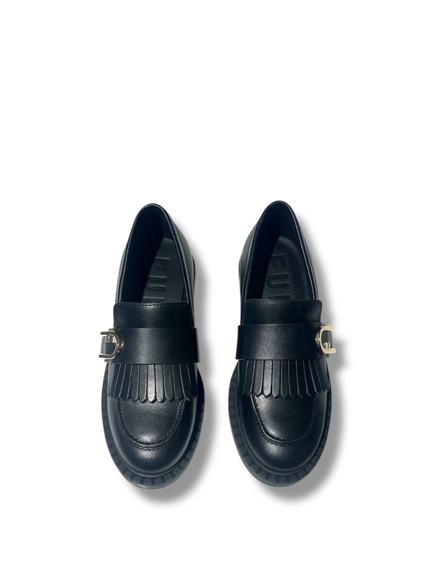 Mocassino college frangia nero FURLA