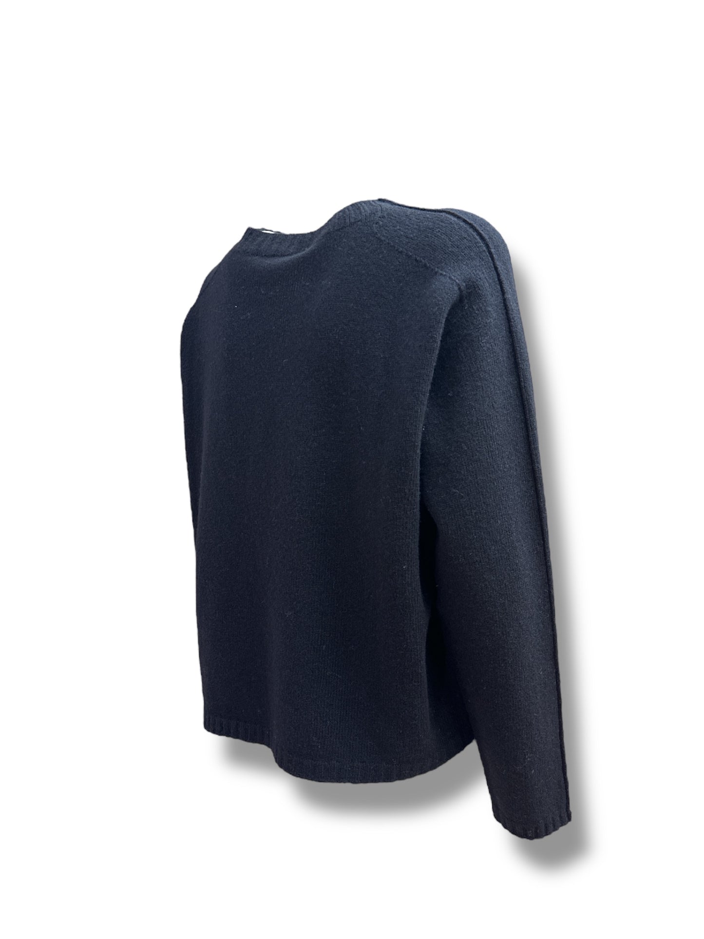 Pull girocollo lana nero