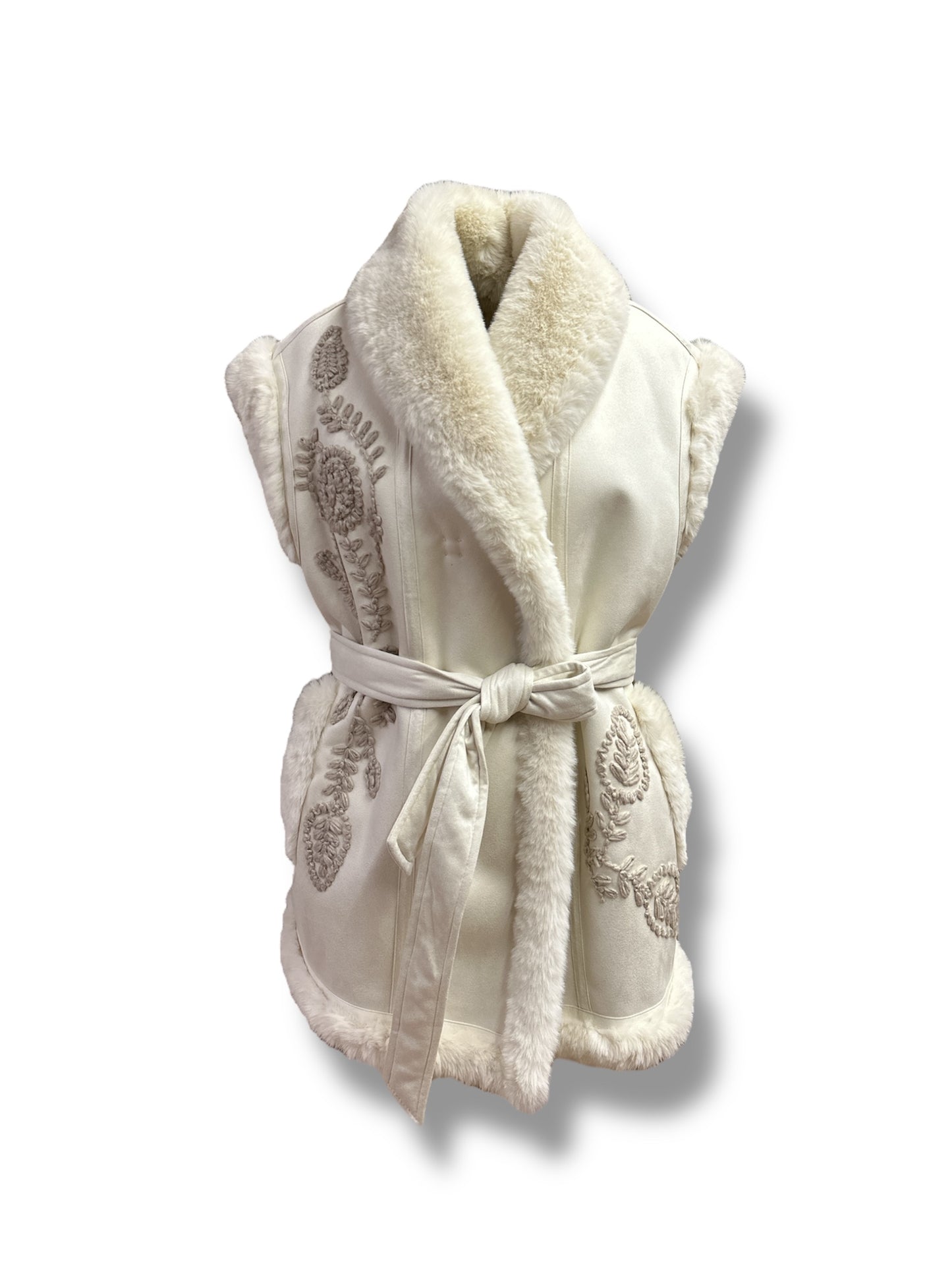 Gilet eco fur ricami Violanti