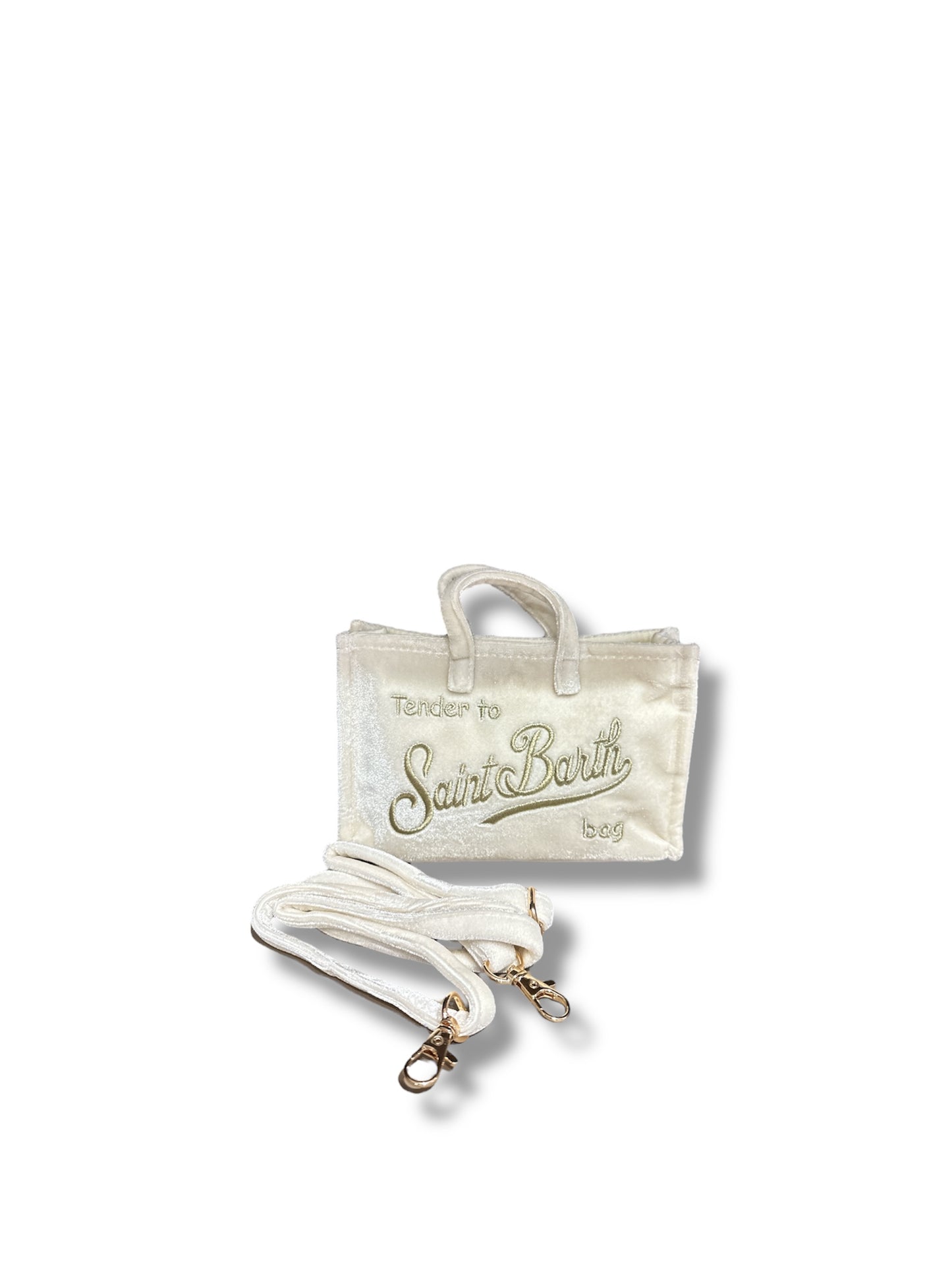 Mini borsa Saint Barth in velluto bianco
